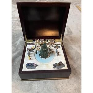 VTG Mr. Christmas Bavarian Music Box Rounded Top Animated German Band Scene Song